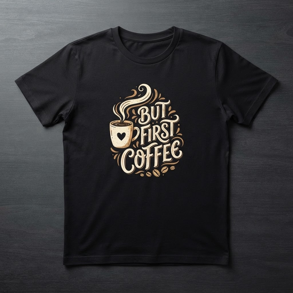 Coffee t-shirt design created with Merch Designer
